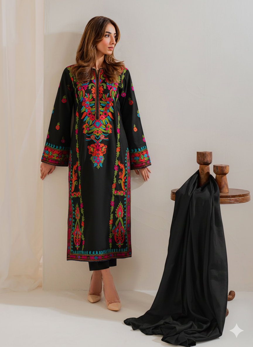 Zarmina BLACK 3 PC Embroidery