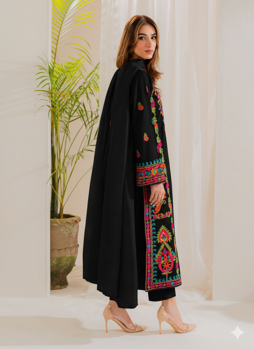Zarmina BLACK 3 PC Embroidery